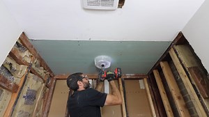 Recessed ceiling light tips...this Halo slim design is rated for showers and insulation...for more tips and tricks visist https://www.homerepairtutor.com/ | Home Repair Tutor