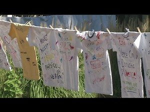 "The clothesline project" honoring victims of domestic violence
