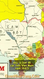 Bản đồ Việt Nam 1965: Giải thích tên các tỉnh miền Tây
