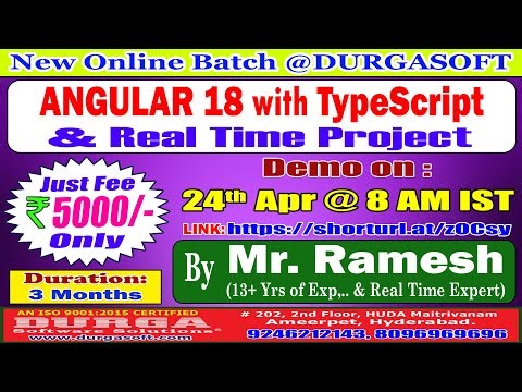 ANGULAR 18 with TypeScript Online Training @ DURGASOFT