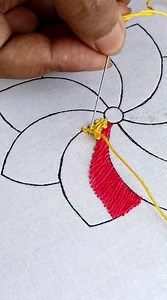 Hand Embroidery tutorial double chain 😍🪡🔥💜🌸 | Rup Handicraft