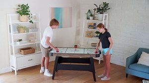 GoSports 54 Inch Air Hockey Arcade Table for Kids & Adults - Oak or Black - Includes 2 Pushers, 3 Pucks, AC Motor, and LED Scoreboard