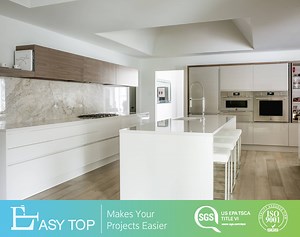 [Hot Item] Handleless White Design Set Commercial Lacquer Wooden-Furniture Modern Kitchen-Cabinets