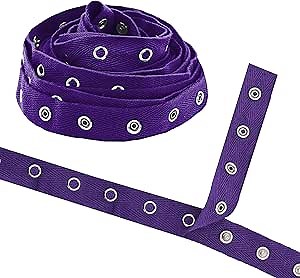 Mandala Crafts Metal Snap Tape for Sewing by Yard Snap Buttons for Clothes - Sew on Snaps Strips Fastener Tim for Clothing - 3 Yds Cotton Purple Snap Tape for Clothes