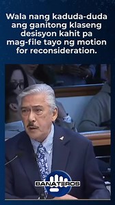 Wala nang kaduda-duda ang ganitong klaseng desisyon kahit pa mag-file tayo ng motion for reconsideration. —Sen. Marcoleta sa desisyon ng SC sa impeachment kay VP Sara | Banateros