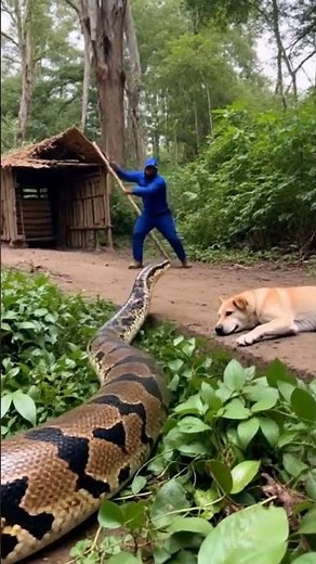 Giant Python Attacks Sleeping Dog — The Terrifying Forest Encounter #PythonAttack #dogrescue