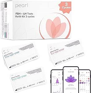 Pearl Refill Kit 3 Cycles. Ovulation Testing Kit and App. Ovulation Prediction, Fertile Window, Hormone Tracking and Charting