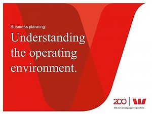 Business planning: Understanding the operating environment