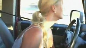 Naughty Allie Masterbates while driving
