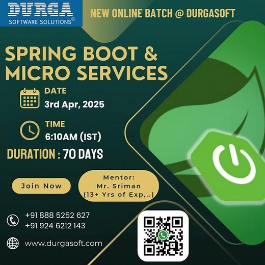 🔥 Spring Boot & Microservices Masterclass | New Batch @ Durgasoft 🚀