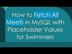 How to Fetch All Meets in MySQL with Placeholder Values for Swimmers