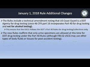 Department of Transportation (DOT) Drug & Alcohol Testing Rule Changes Effective Jan 1, 2018