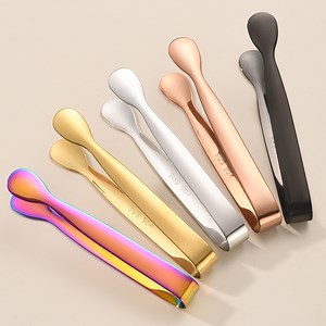 [Hot Item] Creative 304 Hammered Stainless Steel Sugar Cube Ice Tongs Silverware Bar Mini Ice Tongs Bacon Tongs