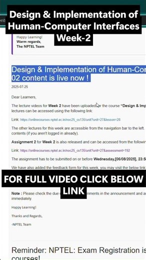 NPTEL Design & Implementation of Human‑Computer Interfaces Week 2 Assignment Answers | Jul–Dec 2025