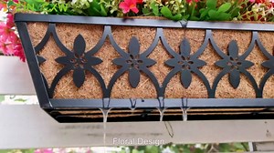 24 Inch Window Boxes Planters Railing Planter Box - 4 Pack Deck Railing Planter Boxes with Adjustable Brackets Coco Liners Balcony Planters Railing Hanging for Window Flower Boxes Outdoor Garden Decor