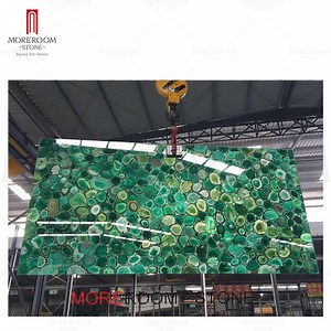 [Hot Item] Luxury Green Agate Stone Semi Precious Gem Stone Counter Top Slab