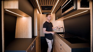 11K views · 74 reactions | Ultimate van build - Apartment on wheels w/ Elevator bed Absolutely Stunning! | Tiny Home Tours | Facebook