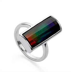 AA Ammolite Ring  in Sterling Silver (20 x 8mm)