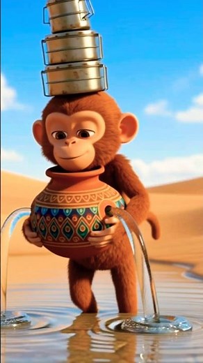 The farmer and the monkey build a hou: the desert but the house is destroyed in flood #ai#shortvideo