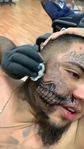 Skull Face Tattoo Art by Armagedom Tattoo