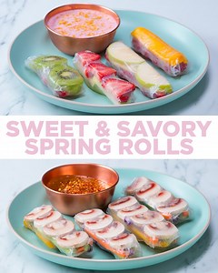 459K views · 1.5K reactions | These spring rolls are the perfect combination of sweet and savory  Get the recipes: https://tasty.co/compilation/spring-rolls-with-peanut-sauce | Goodful | Facebook