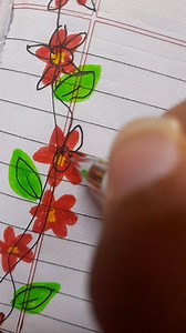 Notebook broder design #facebookreel #Broder #design #Notebook #drawing #colours. | D K Arts & Crafts