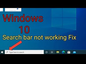 How to fix search box not working in windows 10 || search bar not working