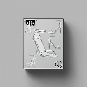 OTB Ankle Adjustable Strap Heels Vector Flat Technical Drawing Illustration Classic Blank Sketch Mock-up Template Design Tech Pack Cad - Etsy