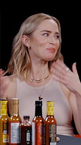 Emily Blunt on Hot Ones NOW!