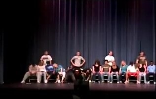 College Students stripping under hypnosis