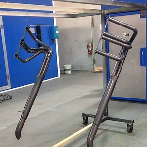 #stealthheadercoatings #grayice #ceramiccoating #headers for a #modela #techlinecoatings | Johnsons Powder Coating LLC