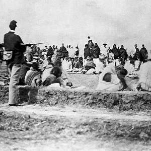 Poetry often tells a story so much differently than a book or movie. "In 1864" as read by the author Luci Tapahonso Navajo Nation Inaugural Poet Laureate is about the time when Navajo people were forced marched to Fort Sumner, a trip averaging 400 miles (depending upon the route taken) during winter or summer beginning in September 1863 to 1866. Visit our website to listen and learn more about "Taking Back History". Poem and audio Copyright © 2008 Luci Tapahonso. Original artwork by Shanto Begay