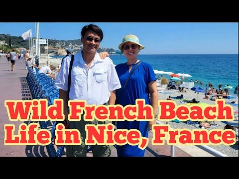 Topless Sunbathers! How the French People Enjoy Beach Life at the French Riviera in Nice, France