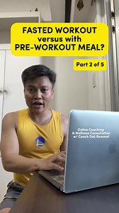 Fasted workout versus with pre-workout meal. PART 2 of 5. Anu ba ang benefits ng isang healthy meal bago mag-exercise? All about pre-workout meal, tara pag-usapan natin yan. #preworkoutmeal #preworkoutroutine #preworkoutfuel #preworkoutdrink #Preworkout #obtc10dayscoachingprogram #CoachDokRommel #CoachDokRommel09175130722 | Rommel Idmilao Sales
