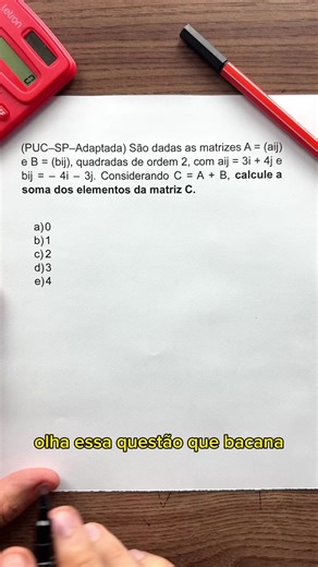 Questao dificil de matriz! #matematica #matrizes #enem #concursos | Profdombrauskas