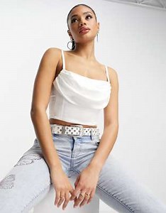First Distraction the label built in corset top in ivory | ASOS