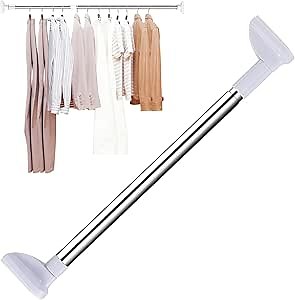 Atlodas Drill-Free Adjustable Rod, Tension Curtain Rod, 40 To 54cm Spring Loaded Curtain Rods Classic Finial (40 to 54cm)