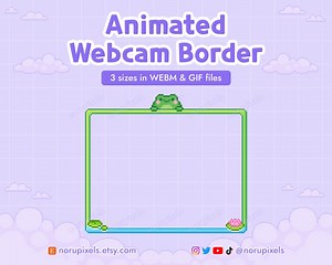 Cute Frog Webcam Border for Twitch Stream | Kawaii Frog Twitch Animated Webcam Border | Stream Webcam Frame Overlay - Etsy Canada