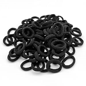 Yumflan 100Pcs Baby Hair Ties, Cotton Toddier Hair Ties, Seamless Hair Ties Bands Ponytail Holders for Toddlers Girls Babies Kids (Black)