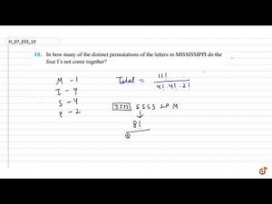 In how many of the distinct permutations of the letters in MISSISSIPPI do the four Is not come t...
