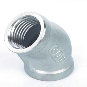 [Hot Item] 304/316 Stainless Steel Pipe Fitting 45 Degree Female Threaded Casting Bend Elbow for Fire Protection System