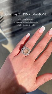 Be pretty in pink with this stunning 3.59 ct pink diamond ring. In-stock now! 💍 🎀 #pinkdiamond #diamondring #diamondjewelry | Hannoush Jewelers