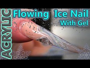 Carved Ice Stiletto Nail in Acrylic with Hard Gel Design - Ice Queen Sculpted Nail Art.