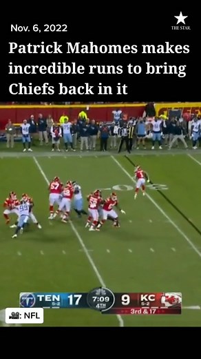 The Chiefs beat the Titans in overtime. 20-17, with significant help from QB Patrick Mahomes and his legs. Video from @nfl #SundayNightFootball #Chiefs #ChiefsKingdom #NFL #PatrickMahomes | The Kansas City Star
