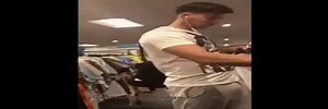 bulge in sweatpants in store in public Xposed