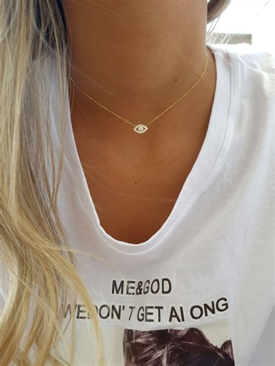 Gold Evil Eye Necklace, Third Eye, Evil Eye Choker, Gold Eye Pendant, Eye Charm, Dainty Eye , Protection Jewelry, Minimalist - Etsy