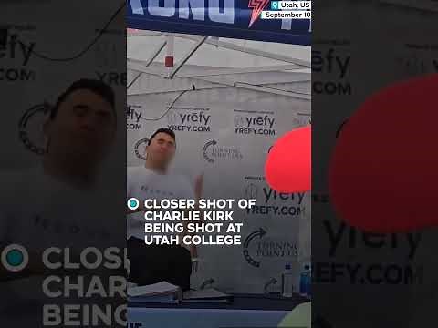 Charlie Kirk Shot Dead on Stage at Utah Valley University, close up video #viral #feedshorts #trump