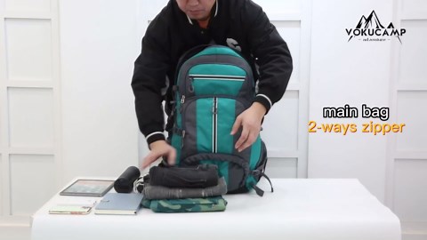 Internal Frame Hiking Backpack 50L, Mountain Climbing Backpack, Green