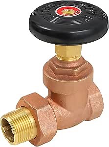 Midline Valves 6I834 Steam Radiator Gate Valve; Air Vent Temperature Control; 1/2 in. FIP x Male Union; Brass