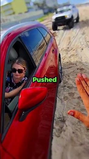 She Got STUCK In SAND😳 #shorts #rescue #car